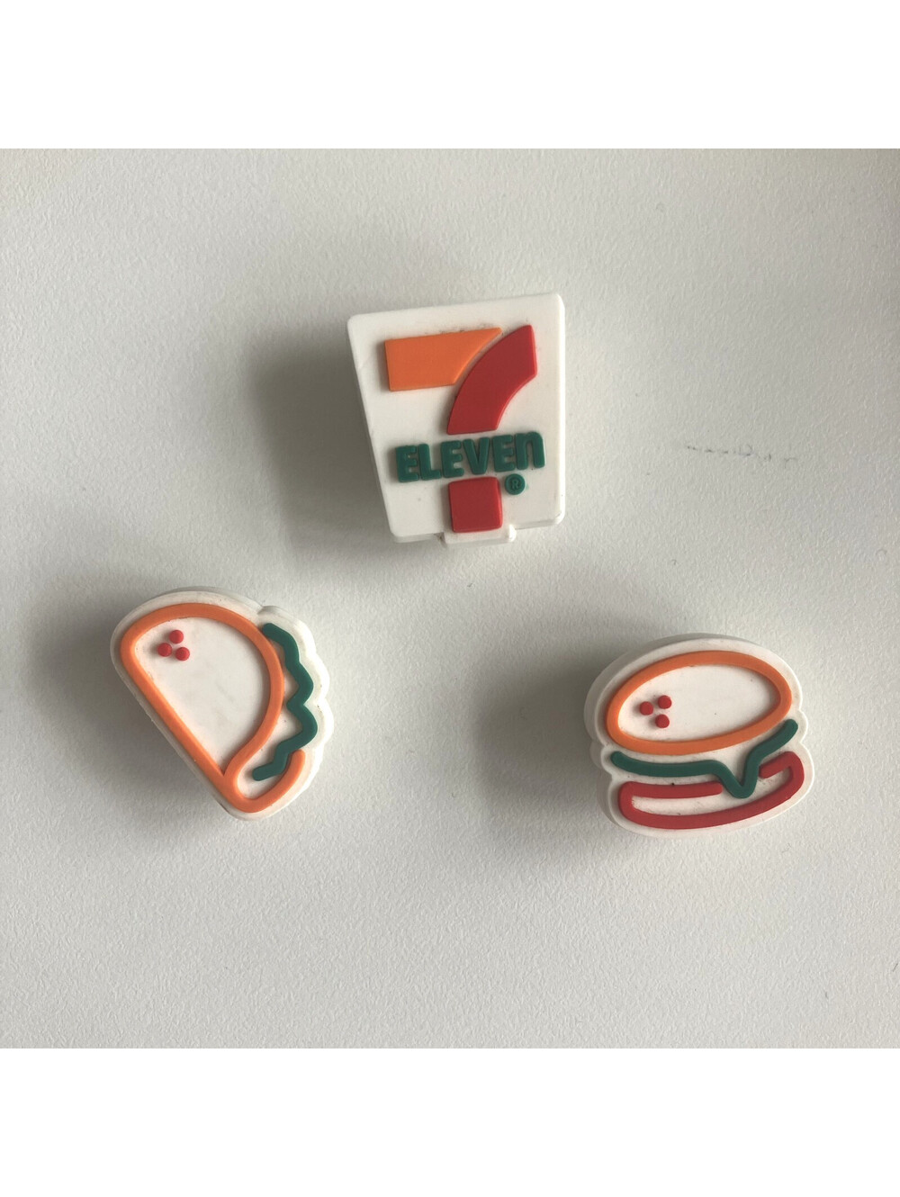 7 Eleven Jibbitz Crocs Shoe Charms 3PC Logo Taco Burger